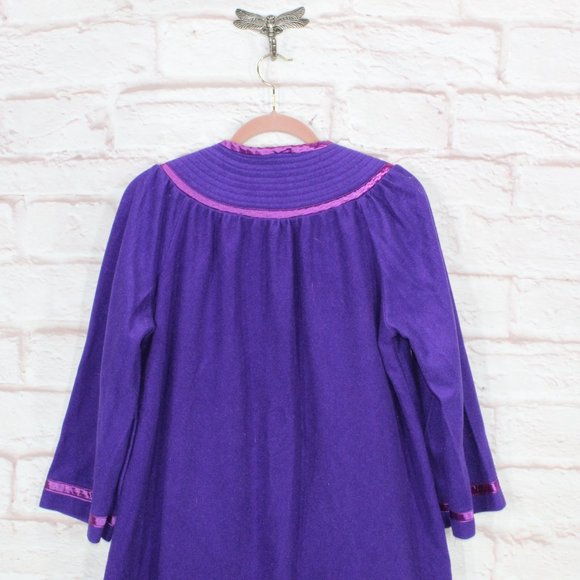 *Vintage Appel Womens Purple Polyester Snap Button Front Pockets Robe Size - Picture 6 of 8
